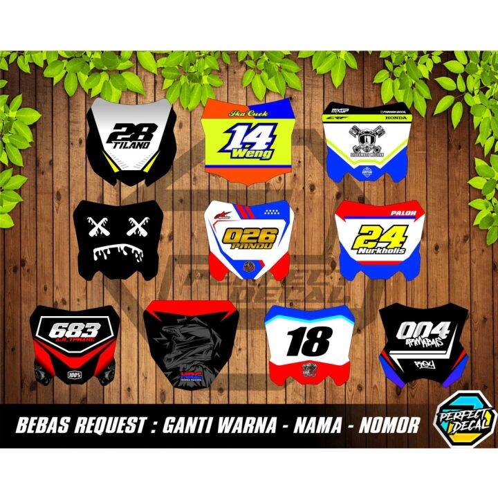 Stiker Papan Nomor Start Crf Klx Klx Bf Klx Gordon Dtracker Kx Yz