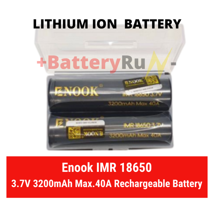 BRT 2 PCS 18650 Rechargeable Battery Original Enook IMR 3 7 V 3200mAh