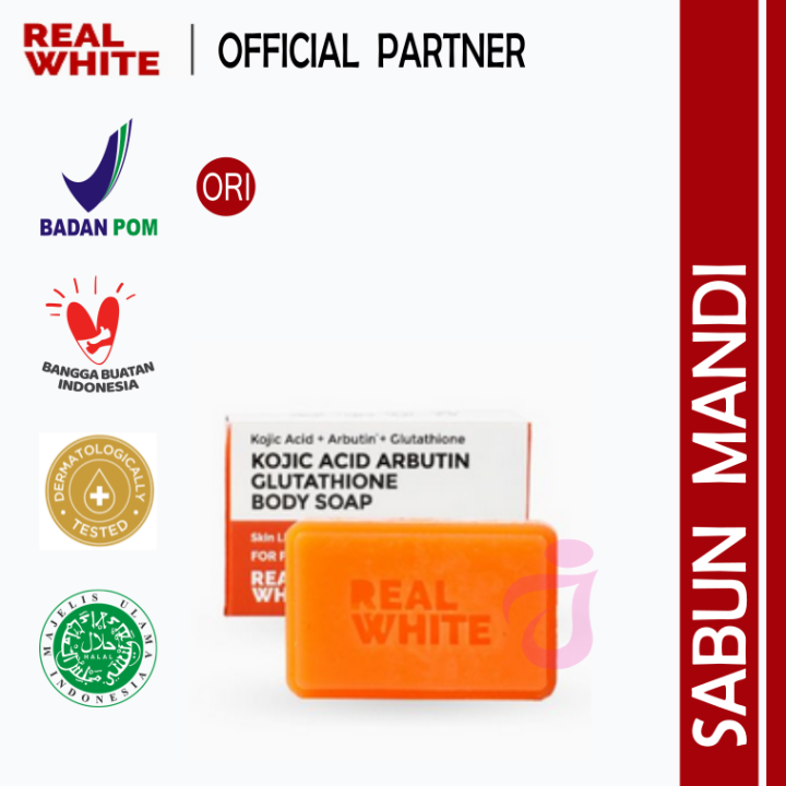 Real White Kojic Acid Arbutin Glutathione Body Soap Sabun Mandi