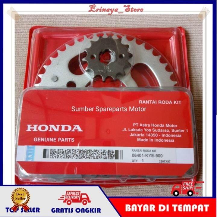 ORIGINAL AHM Gearset Gear Set Gir Paket Rantai Motor Honda Megapro New