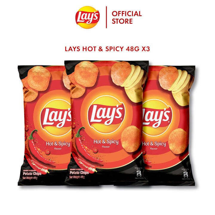 Lays Potato Chips Hot Spicy 48g X3 Lazada