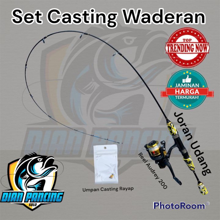 Set Joran Casting Wader Cm Doreng Lengkap Dengan Umpan Rayap