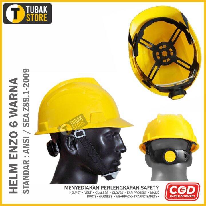 HELM SAFETY PROYEK FASTRACK TALI PUTAR ENZO PUTIH KUNING MERAH HIJAU