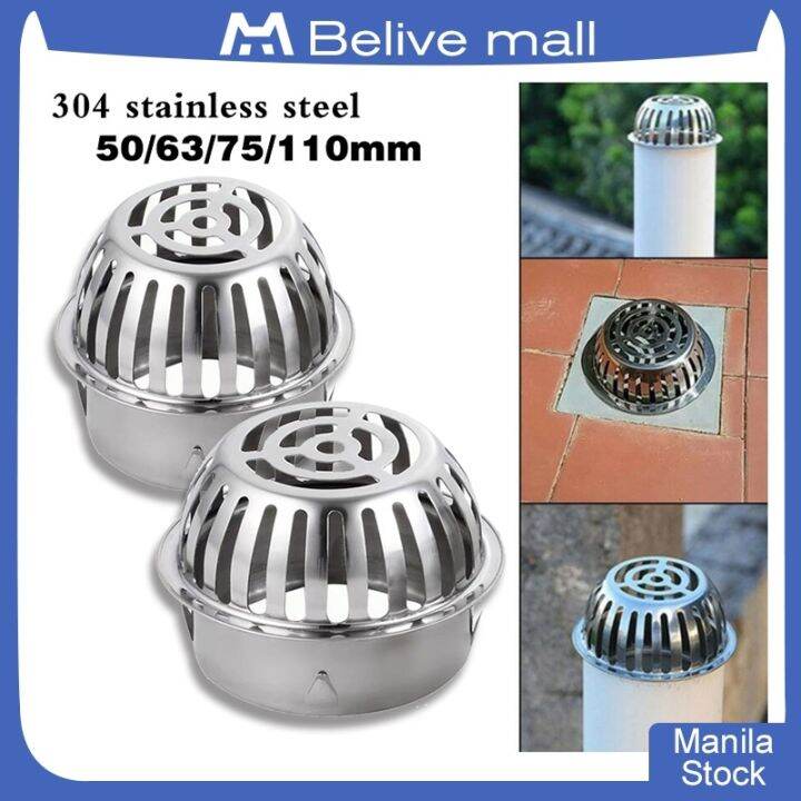 304 Stainless Steel Roof Floor Drain Balcony Drainage Cover Rain Pipe