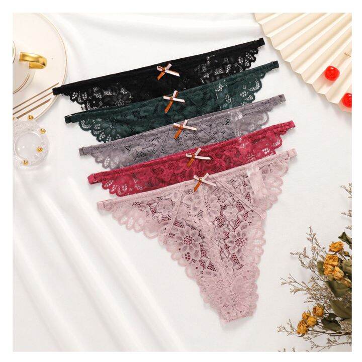 Women S Lace Thongs T Back Low Waist See Through Panties Sexy Seamless