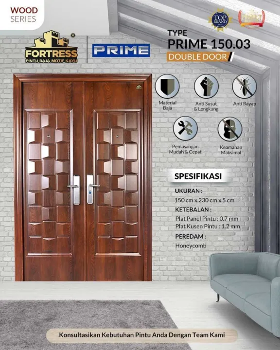 Pintu Baja FORTRESS Tipe Prime 150 03 Urat Kayu Lazada Indonesia