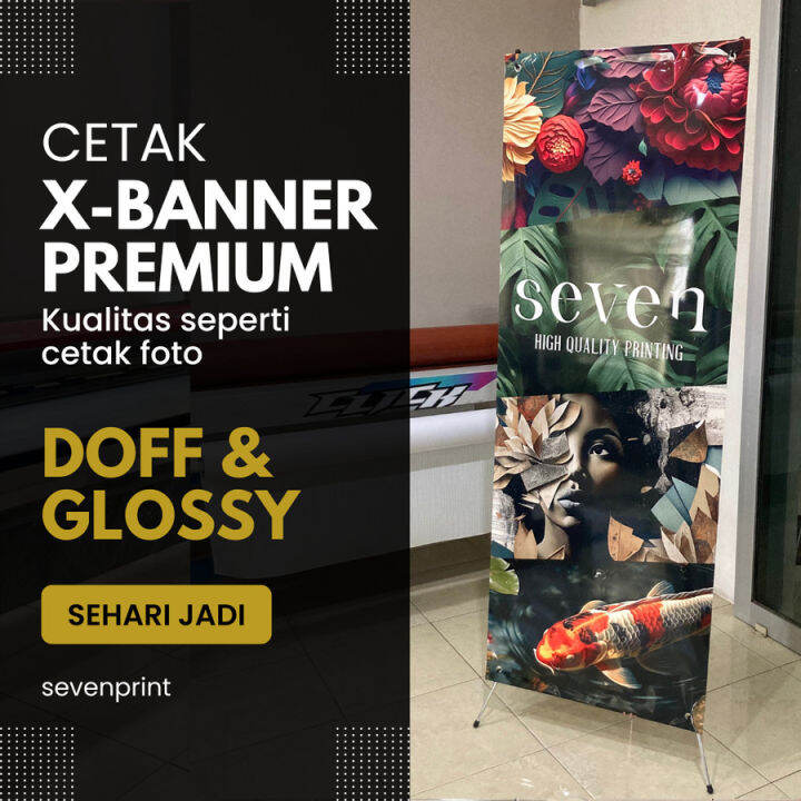 Cetak X Banner Premium Bahan Alumunium Kualitas Cetak Foto Glossy