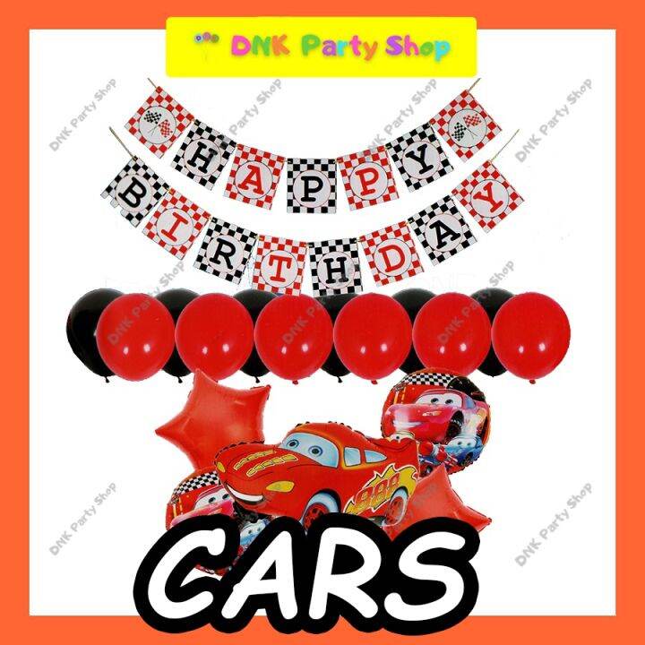 Cars Lightning Mcqueen Theme Balloon Banner Happy Birthday Super Set