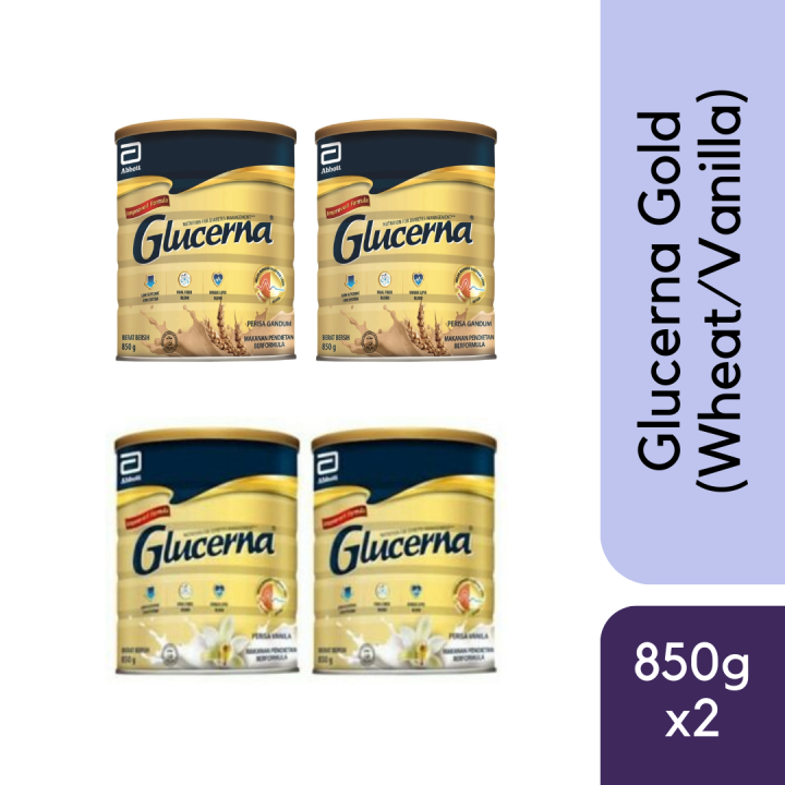 Abbott Glucerna Gold Vanilla Wheat Improved Formula 850g X 2 Tins