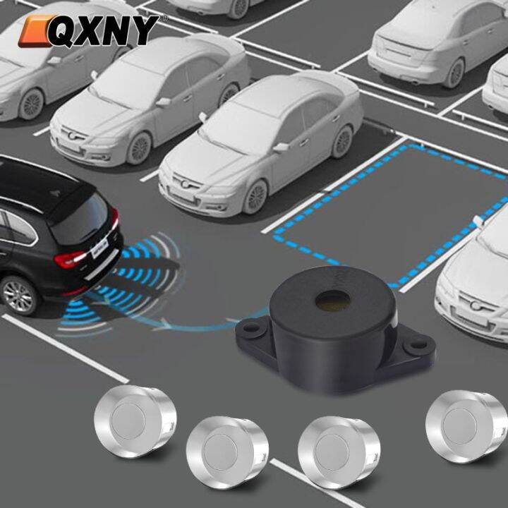 QXNY Car Parktronic Buzzer Sound Alarm Reverse Backup Radar With 4