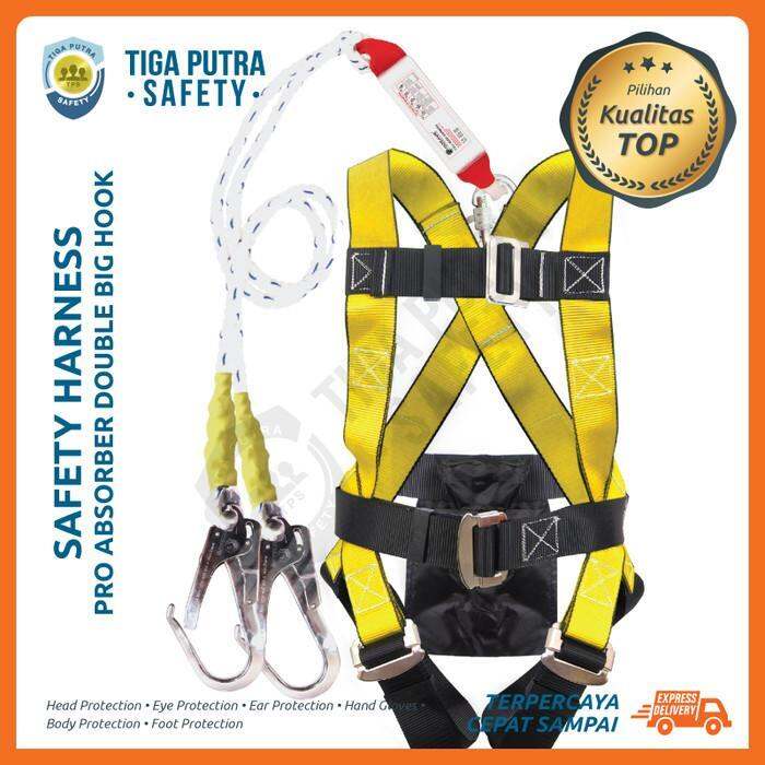 Gosave Full Body Harness Pro Absorber Double Lanyard Big Hook Safety B