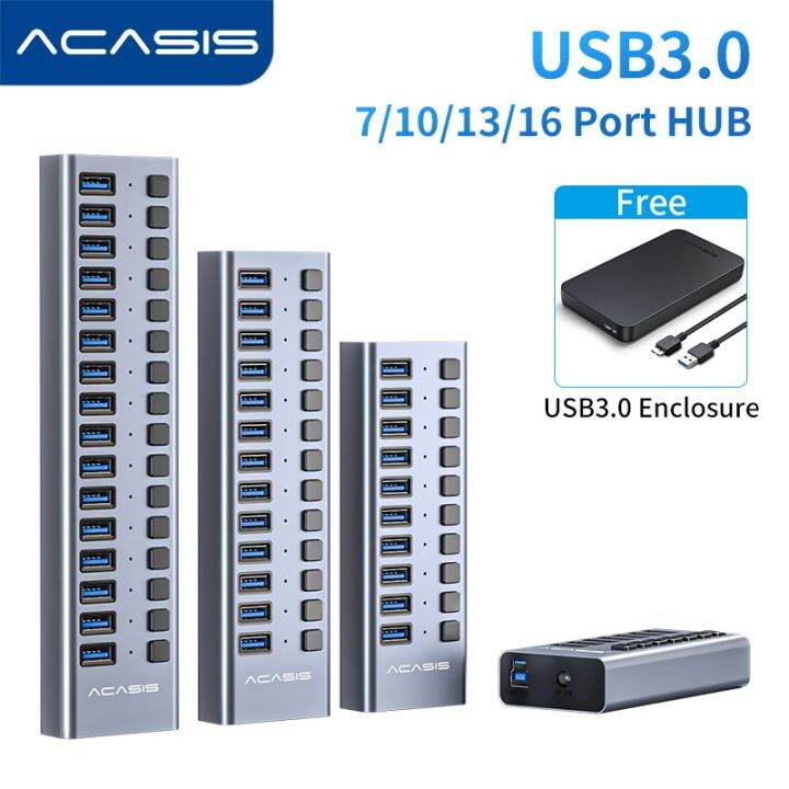 Free Hdd Enclosureacasis Ports Powered Usb Hub Usb