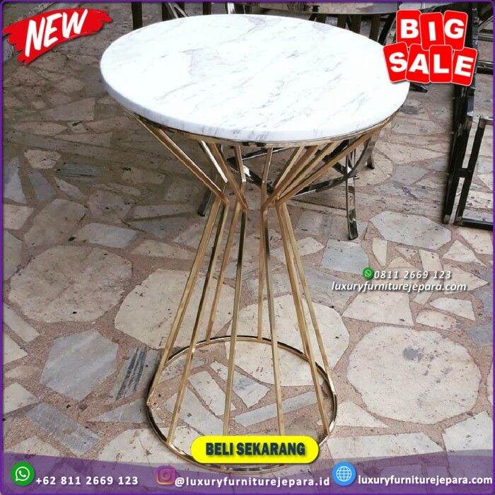 Meja Marmer Modern Kaki Stainless Coffe Table Minimalis Marmer Meja