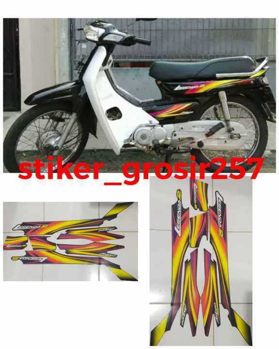 STIKER STRIPING LIS BODY MOTOR ASTREA LEGENDA 2 TAHUN 2002 2003 HITAM