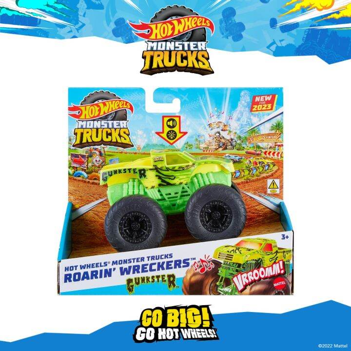 Hot Wheels Monster Trucks Roarin Wreckers Gunkster Hdx Lazada