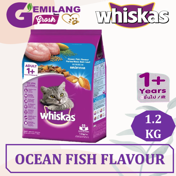 WHISKAS Adult Ocean Fish Kemasan 1 2 Kg Whiskas Ocean Fish Lazada