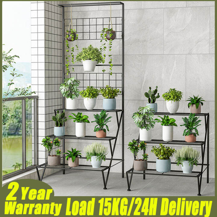 3 Tiers Ladder Plant Stand For Outdoor Ladder Plant Shelves Plant Rack