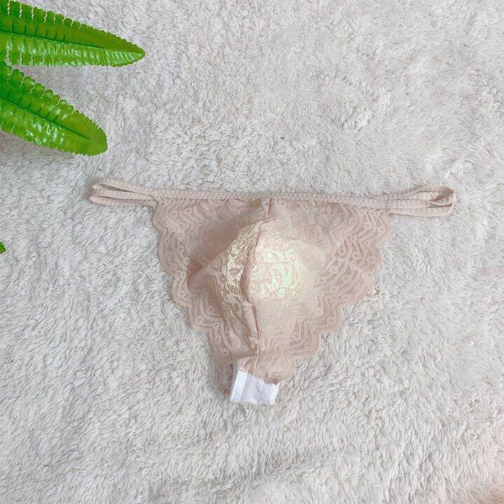 Sexy Men Lace Sheer Pouch G String Bikini Briefs Thongs Underwear