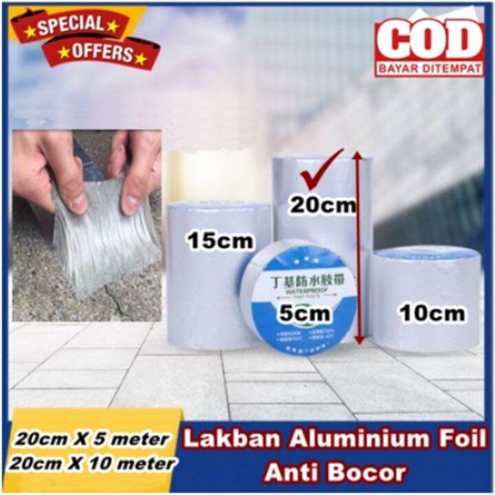 Cm Lakban Aluminium Foil Anti Bocor Waterproof Tahan Panas Perekat