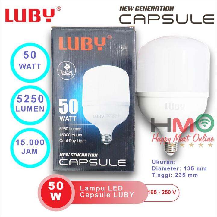 Lampu LED Luby Capsule 50 Watt Cahaya Putih 50W Cool Day Light Lazada