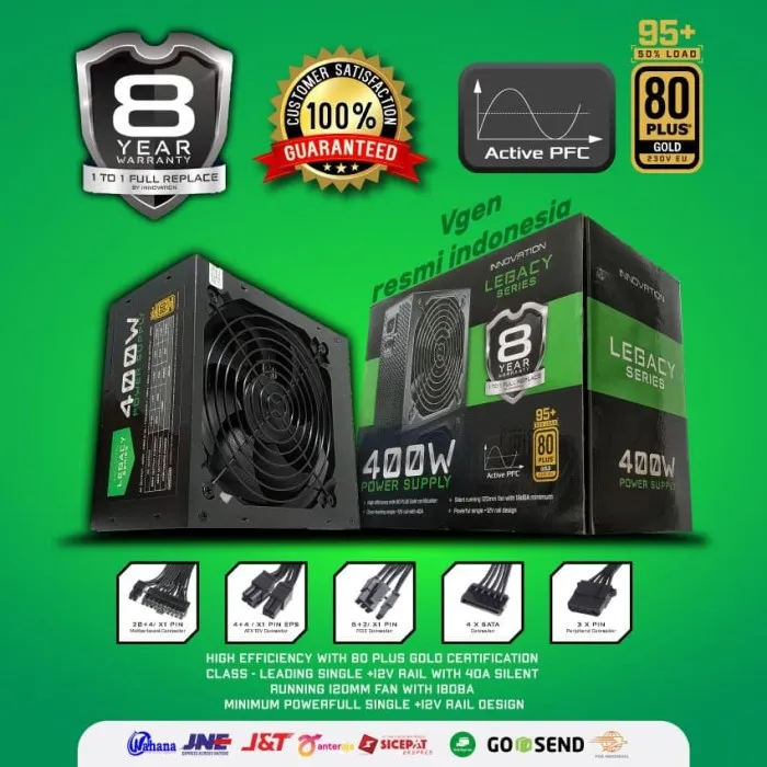 PSU Innovation Legacy 400W 80 Gold Garansi 8 Tahun Ganti Baru