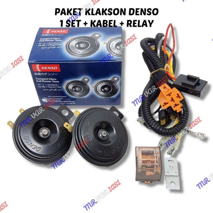 Paket Komplit Klakson Denso Compact Disc Horn Set V Kabel Relay Set