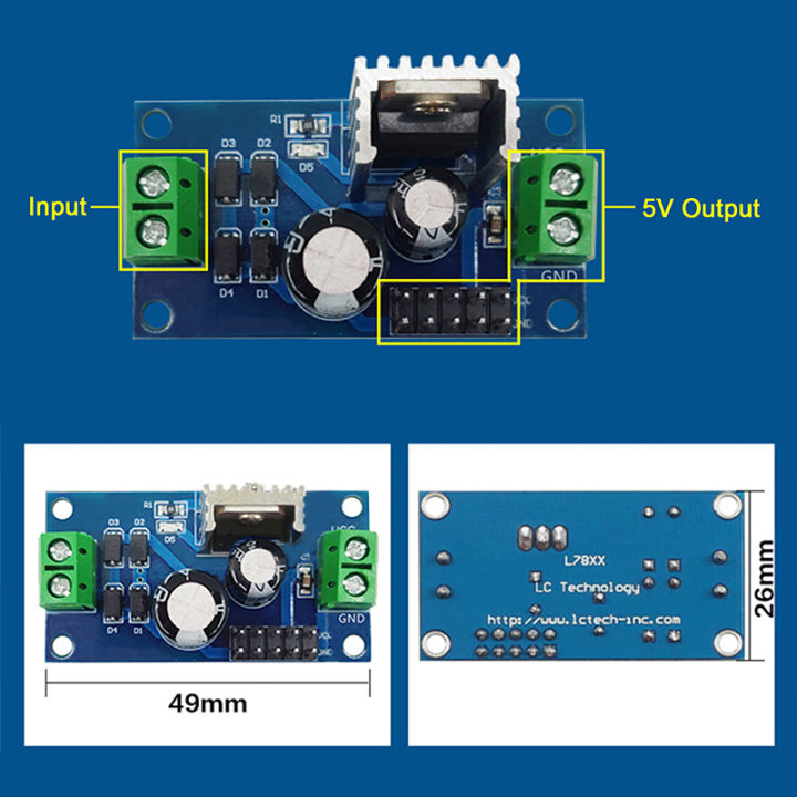 Kliniki LM7805 DC 5V Three Terminal Voltage Regulator Power Supply