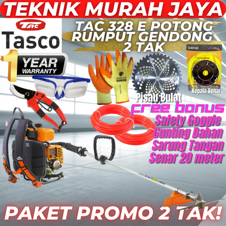 TASCO Mesin Potong Rumput Gendong 328 E Brush Cutter 328E 2 TAK BENSIN