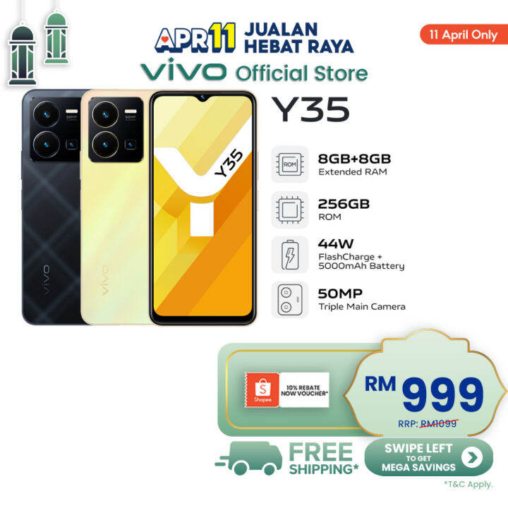 Vivo Y35 Smartphone 8 8GB RAM L 256GB ROM L 44W FlashCharge L 5000mAh