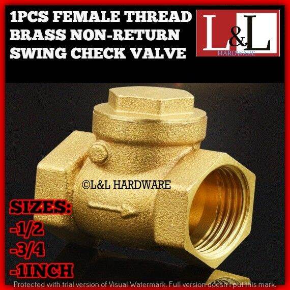 Female Thread Brass Non Return Swing Check Valve Prevent Water