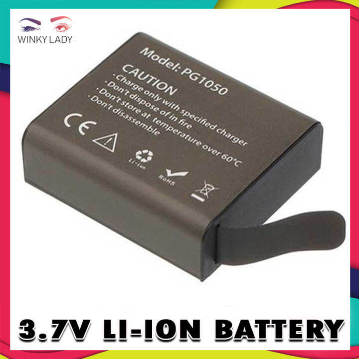 V Li Ion Battery Rechargeable Mah Wh For K Action Camera