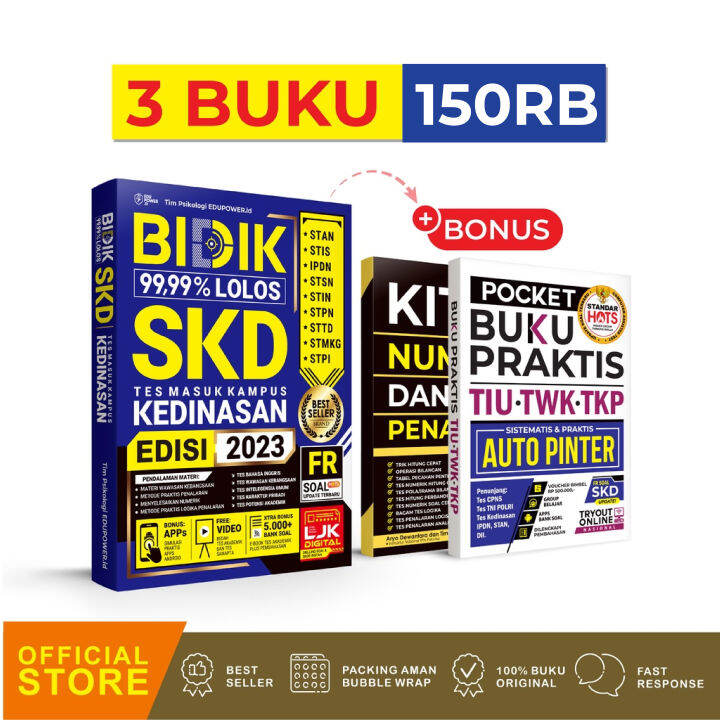 BUKU KEDINASAN 2022 2023 PAKET 3 BUKU BIDIK 99 99 LOLOS SKD