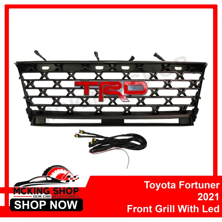 Toyota Fortuner Legender Trd Honeycomb Grill White Led Light