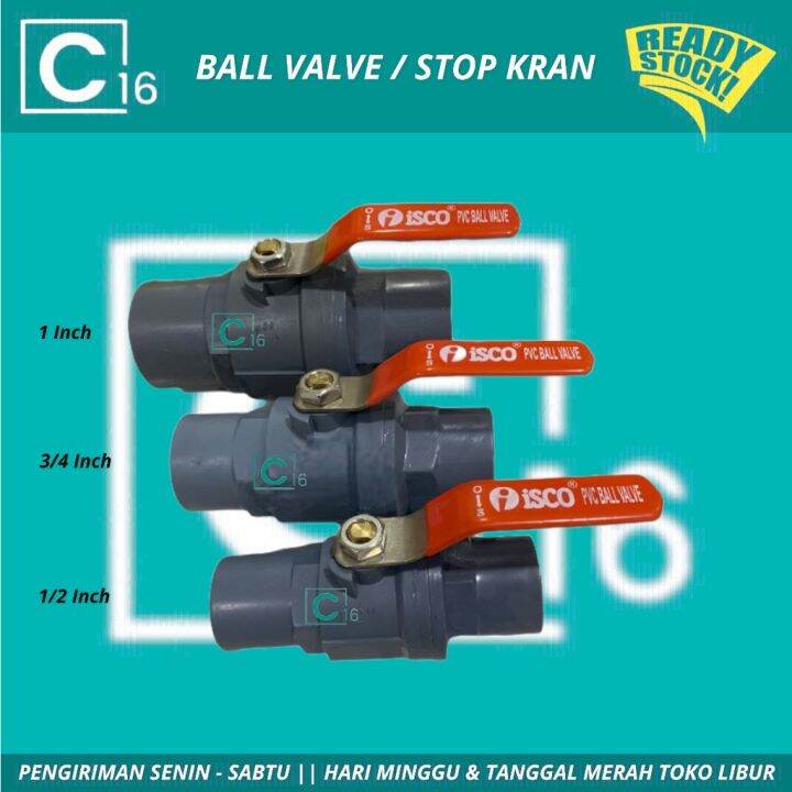 Ball Valve PVC Gagang Besi 1 2 Inci 3 4 Inci 1 Inci Stop Kran Pipa