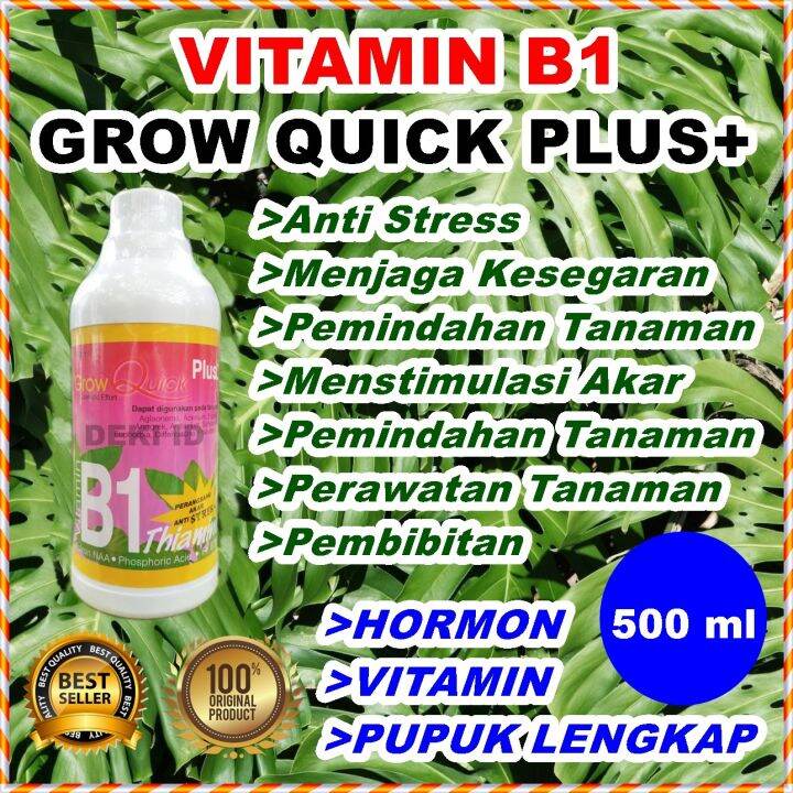 Pupuk Vitamin B1 Grow Quick 500 Ml Plus Thiamine ZPT Anti Stres