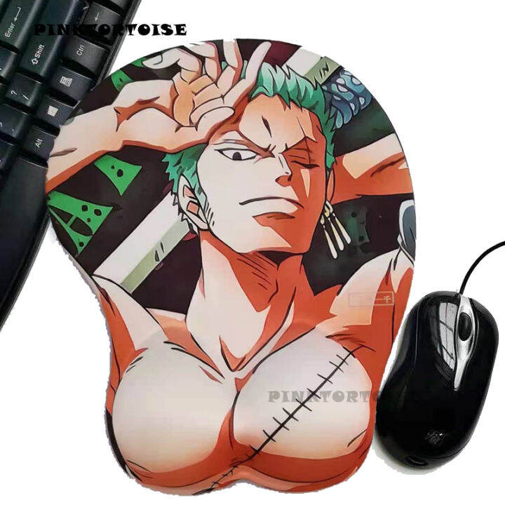 Pinktortoise Anime Roronoa Zoro D Breast Mouse Pad Silicone Wrist Rest