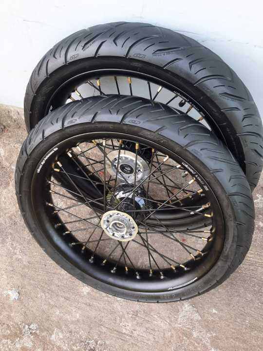 Ban Set Klx Semi Cacing Roda Set Velg Jari Jari Pnp Dtracker Semi