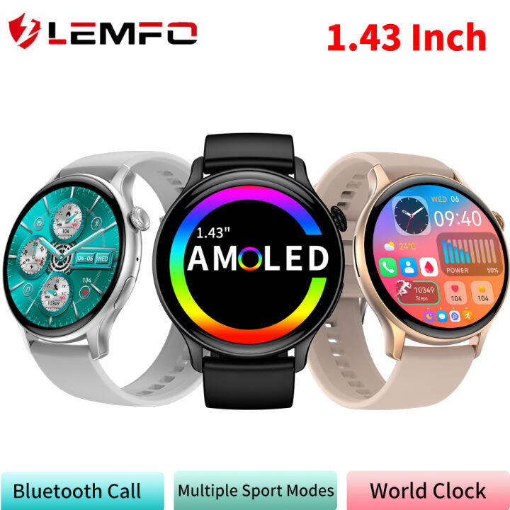 LEMFO Smart Watch HK85 Smartwatch Men Women Amoled Screen World Clock