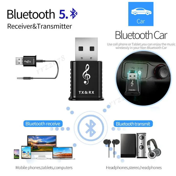 Pemancar Penerima Audio Mobil Adaptor USB Bluetooth 5 0 Untuk Speaker