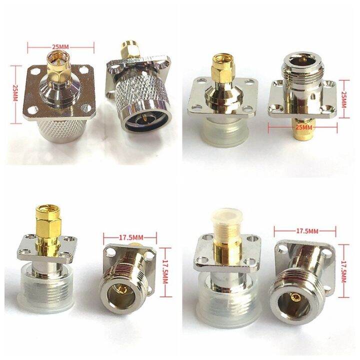 Brass RF L16 N To SMA Male Female 4Hole Flange Connector N Type Male