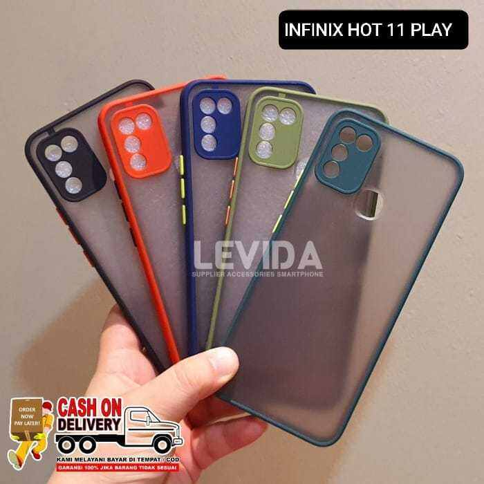 INFINIX HOT 11 PLAY CASE DOVE MATTE TRANSPARAN SLIM FUZE MACARON