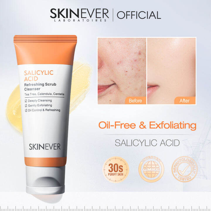 Skinever Salicylic Acid Refreshing Facial Scrub Cleanser Deep Cleaning