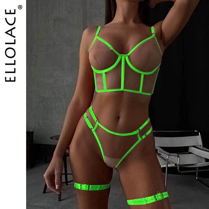 Ellolace Neon Green Lingerie Fetish Naked Women Without Censorship