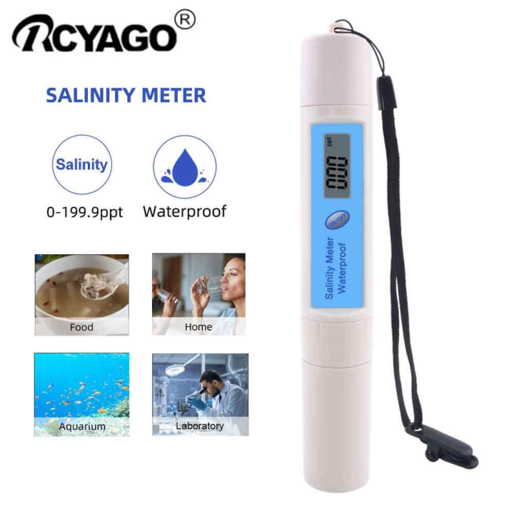 Rcyago Digital Salinity Meter Salinity Temperature Pen Tester Water