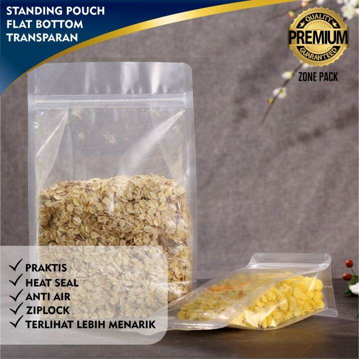 Pcs Standing Pouch Flat Bottom Bening I Kemasan Kopi Snack