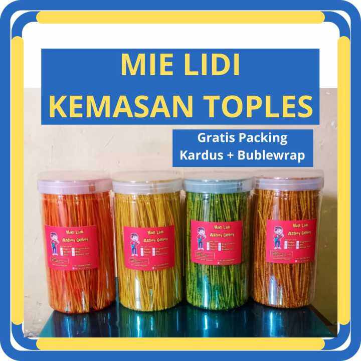 Cemilan Mie Lidi Kemasan Toples 1000ml Varian Rasa Gurih Renyah