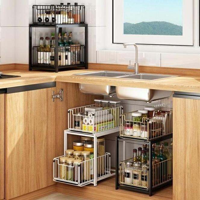 Rak Dapur Bawah Wastafel Kolong Sisipan Spice Lemari Kitchen Set