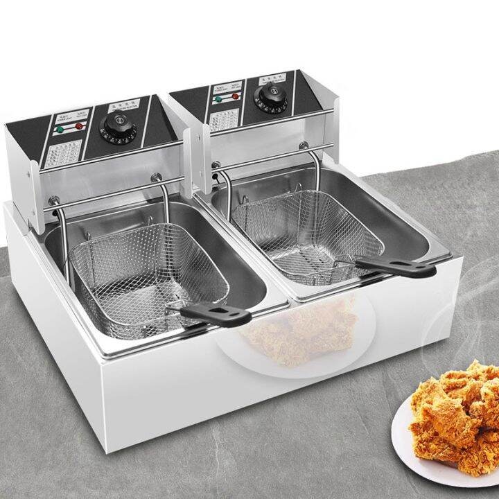 Electric Commercial Deep Fryer 10L X 2 Dual Tank With 2 Frying Baskets