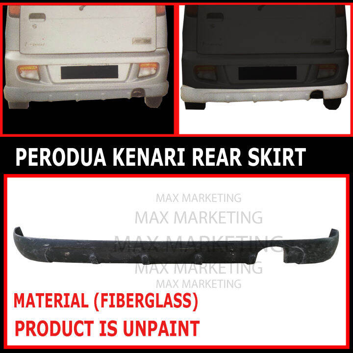 B0643 PERODUA KENARI REAR SKIRT FIBERGLASS BODYKIT Lazada