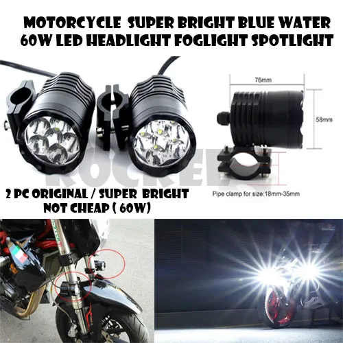 Pcs Motorcycle Super Bright Blue Water W Led Headlight Foglight